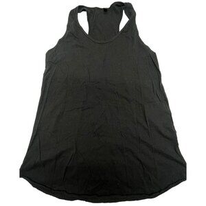 michelle conume solid black tank top shirt flared bottom size medium READ